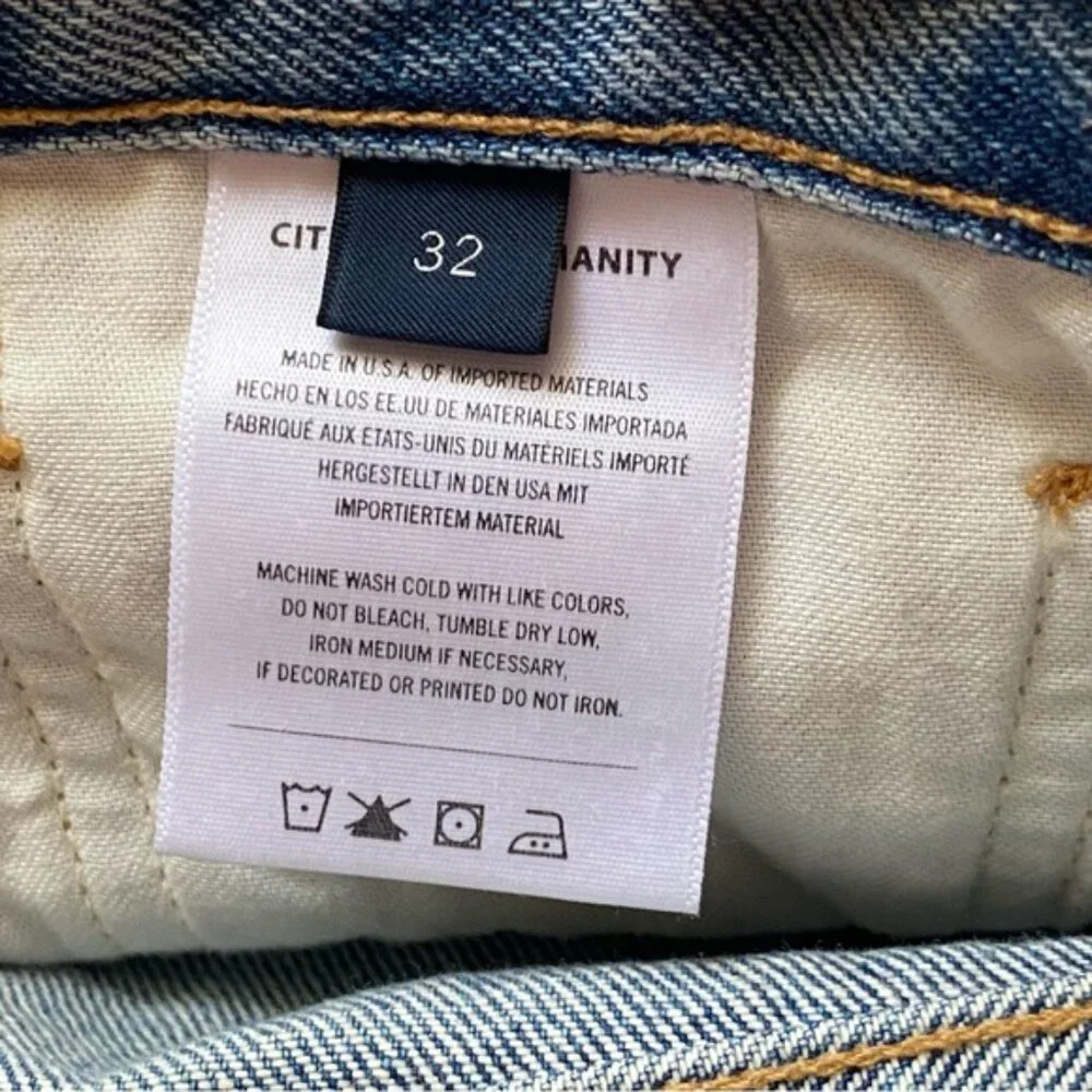 Citizens Of Humanity Emerson Slim Boyfriend Woman 32 Blue Sky Distressed Coastal - Picture 10 of 16